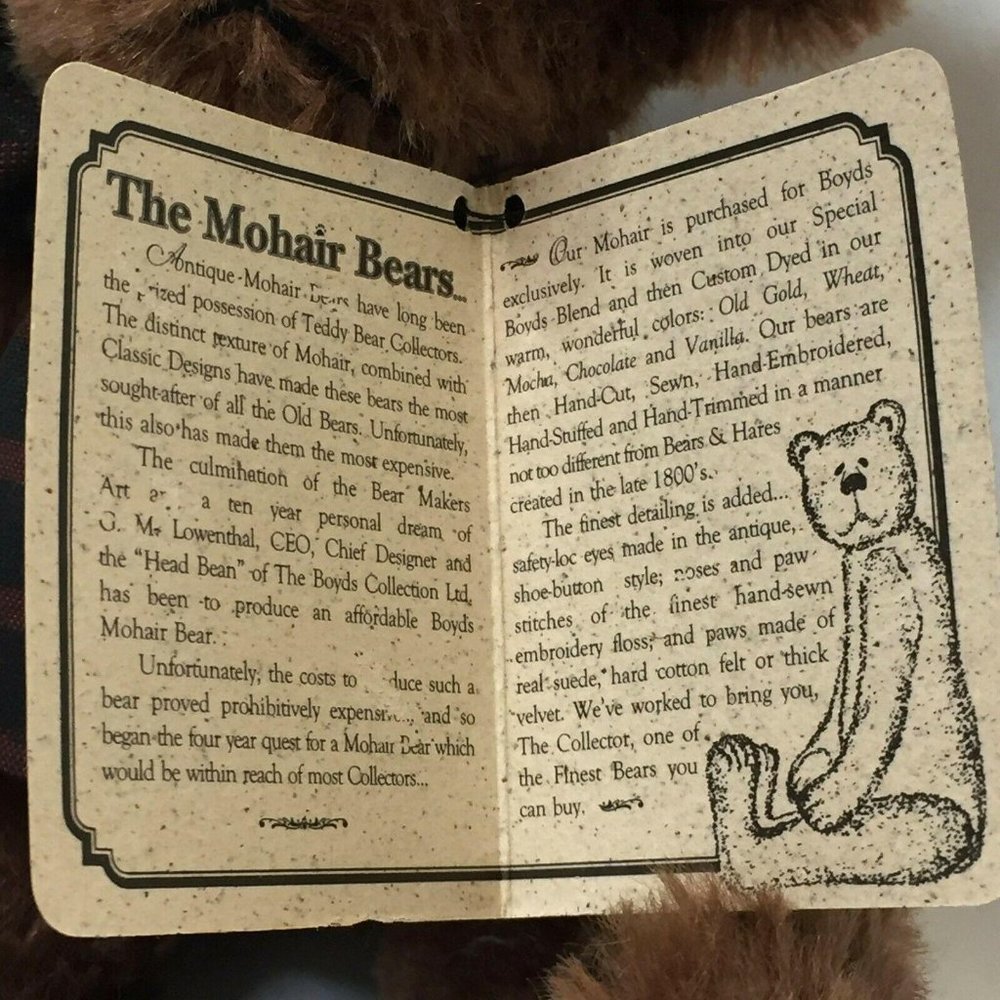 Boyds Mohair Bear Reagan V Bearington Limited Edition 9 Inch 590070-05 with Box - Picture 5 of 10